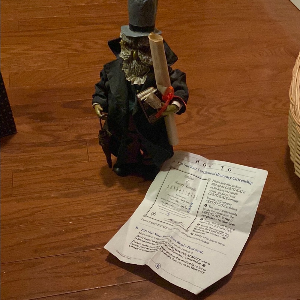 Historical Owl Figurine with Top Hat